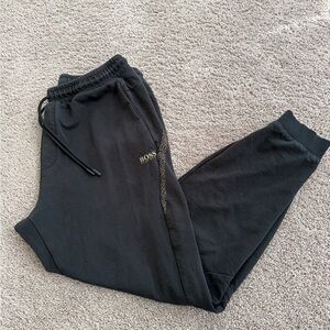Boss Black Sweatpants with Gold Logo